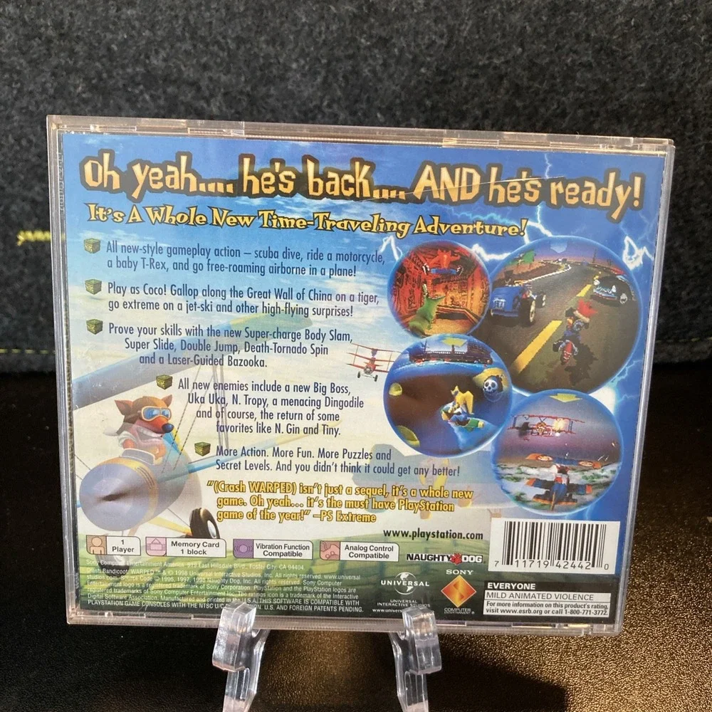 Crash Bandicoot 3 Warped Black Label Sony Playstation‎ 1 PS1 With Book 1998
